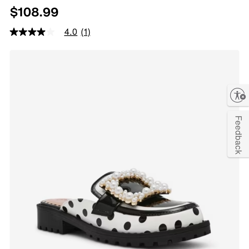 Betsey Johnson Black and White Polka Dot Mules